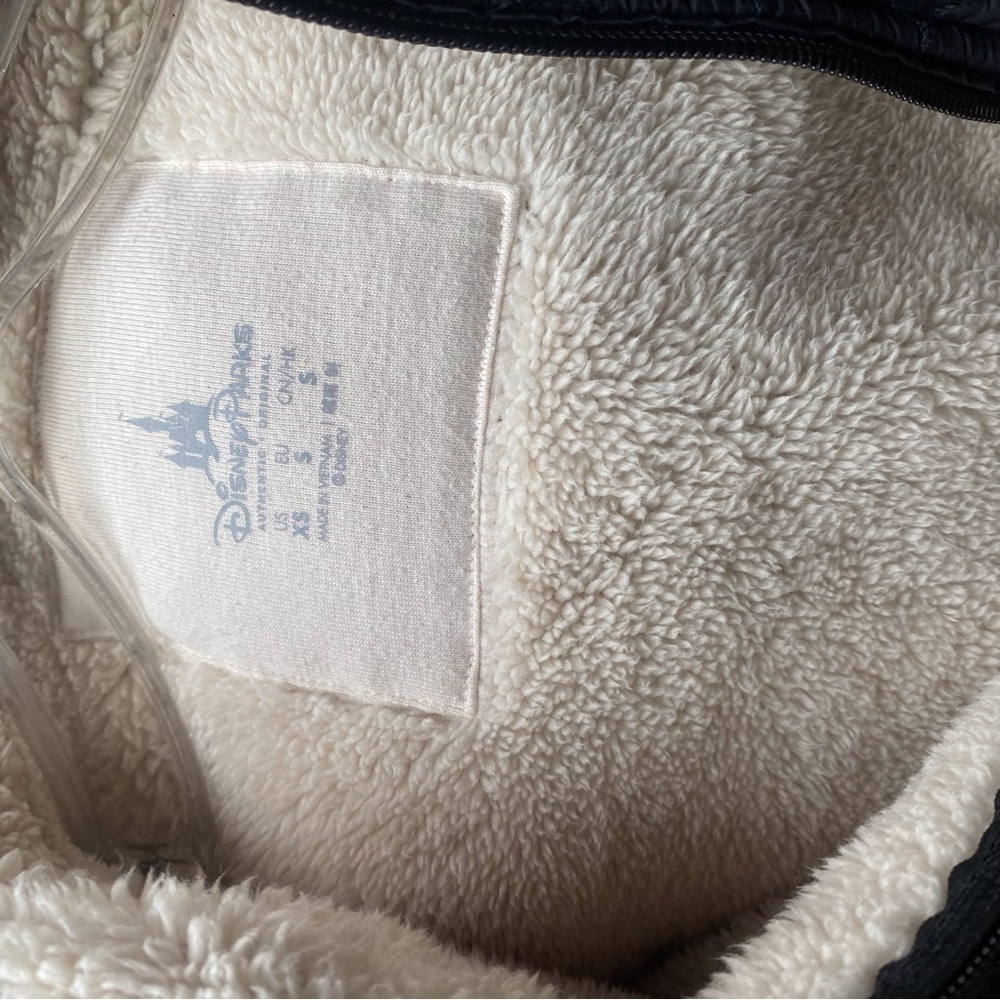 Puffer Disney Quilted Mickey Mouse Sherpa Lined Jacket XS Black - Picture 9 of 9